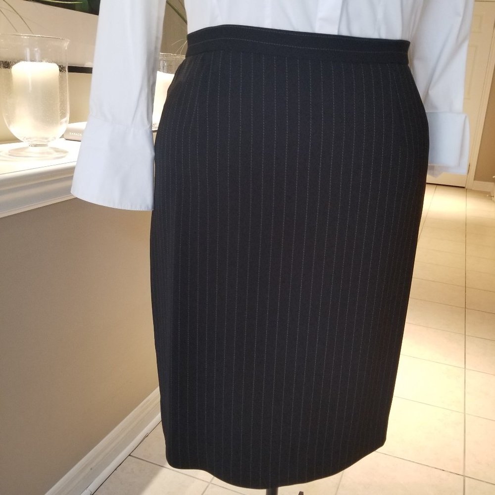 Plus Size 18W / 20W Women's Black Pinstripe Pencil Skirt